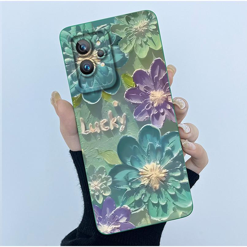 Case For Realme GT 2 Pro 5G RMX3301 Cover For OPPO Realme GT2 Pro Case Simplicity flower Soft Silicone Shockproof Phone Funda