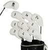 10Pcs Golf Head Cover Color Leather Iron Cover Golf Club Cover with Big Number