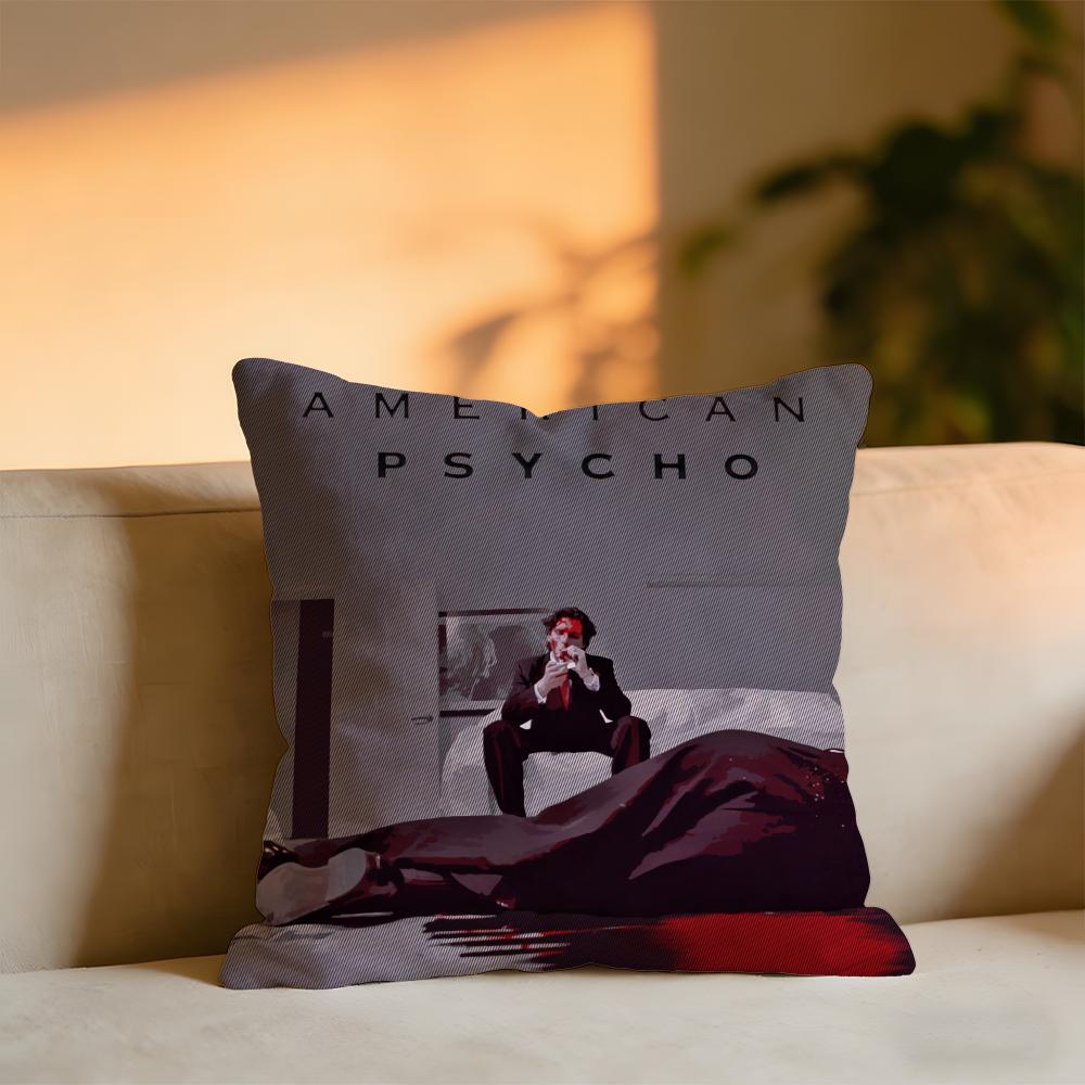 American Psycho Cushion Cover Cozy Velvet Throw PillowSoft Warm Cushion For Sofa Bed