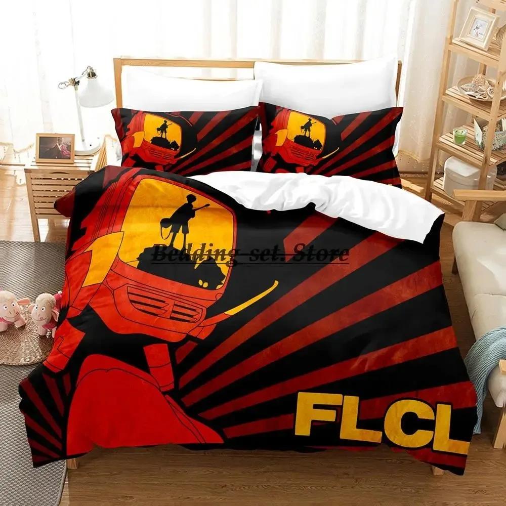 Flcl Alternative Bedding Set Single Twin Full Queen King Size Bed Set Aldult Kid Bedroom Duvetcover Sets 3D Anime Bed Sheet Set
