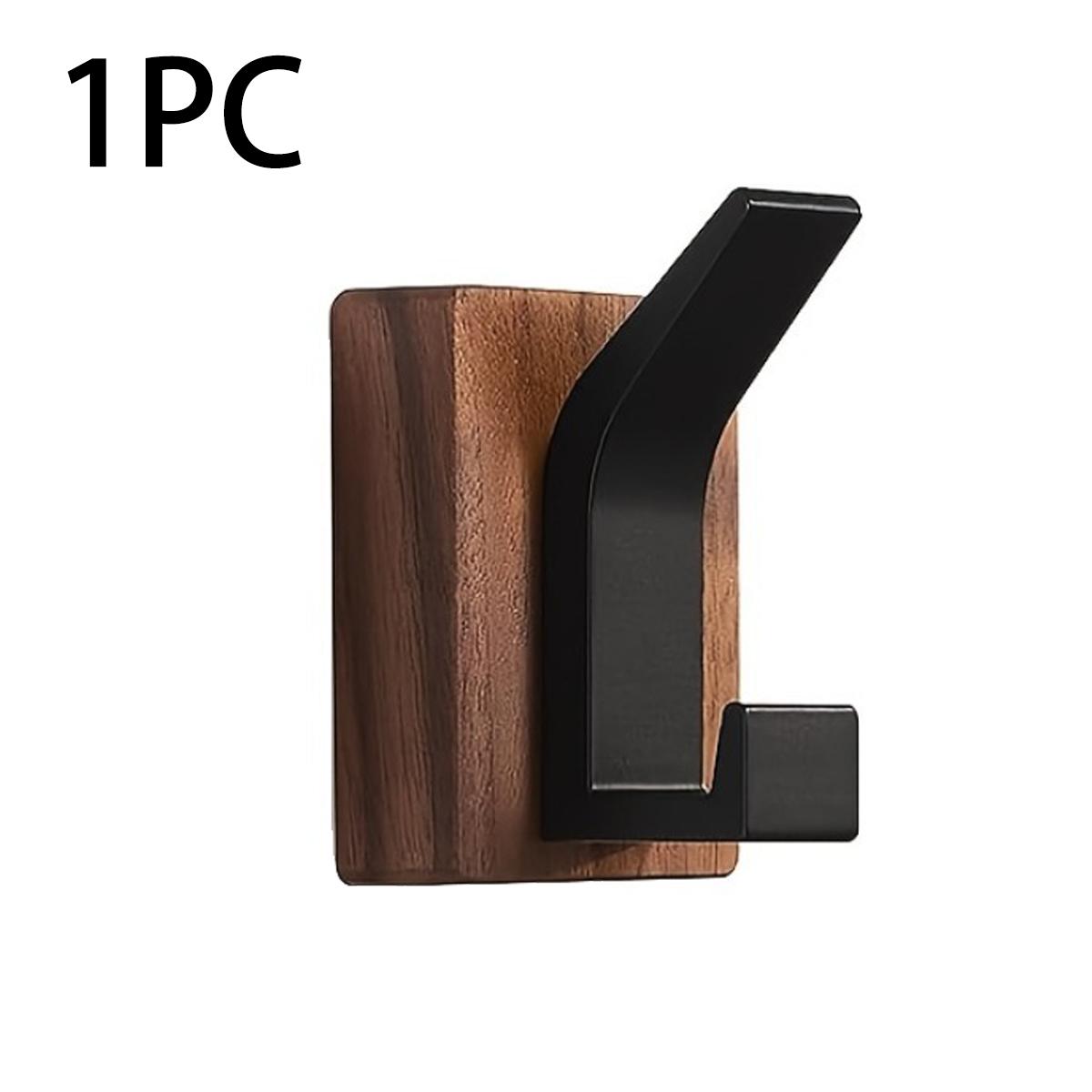 

Настенные крючки из цельного дерева в деревенском стиле из черного ореха - простая установка, деревянная вешалка для одежды для современного стиля оформления дома