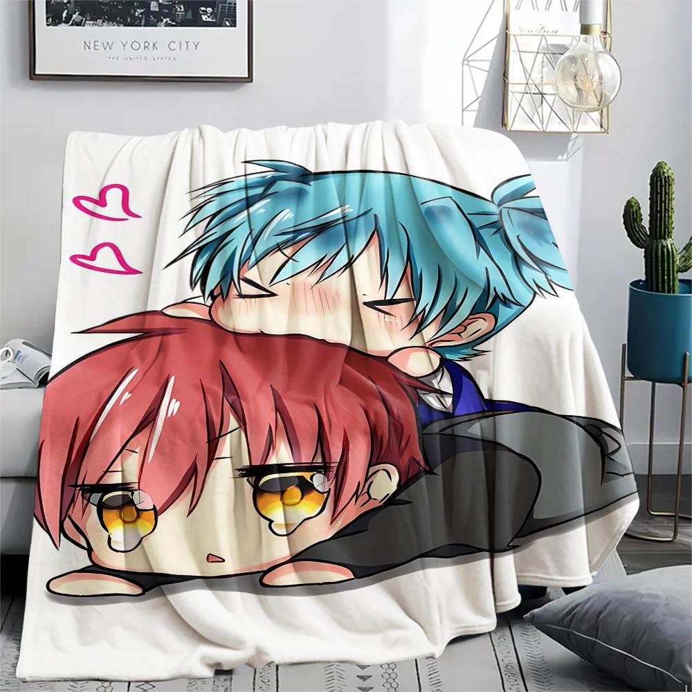 1PC Assassination Classroom Print Flannel Blanket, High quality All Seasons, Home Decor, Warmth and Comfort, Perfect for Christmas Gifts