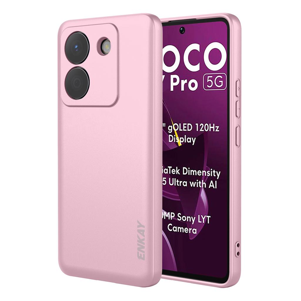 Dla Xiaomi Poco M7 Pro 5G Silikonowe Etui ENKAY HAT PRINCE Proste Krawędzie Pokrowiec na Tył Telefonu