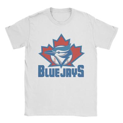 Vintage Vintage Leafs Blue-Jays-Bird T-Shirt Men O Neck 100% Cotton T Shirt Short Sleeve Tees