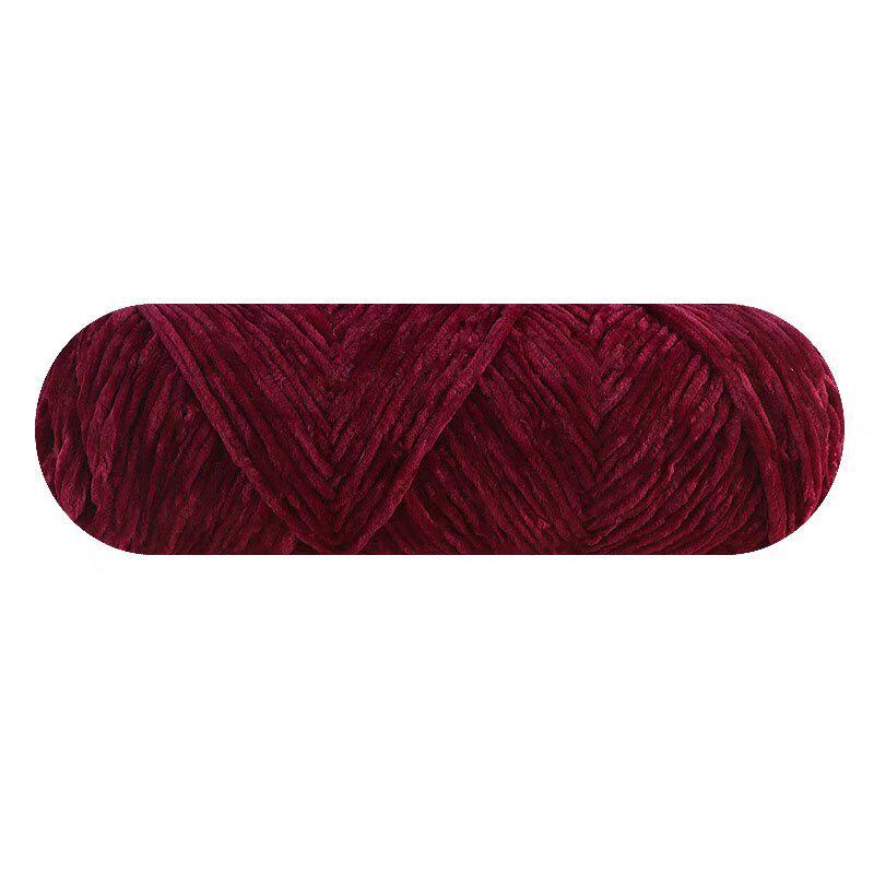 Chenille Golden Silk Velvet Yarn Ball - Medium Thick Glossy Yarn for Hand Knitting and Crochet Slippers.