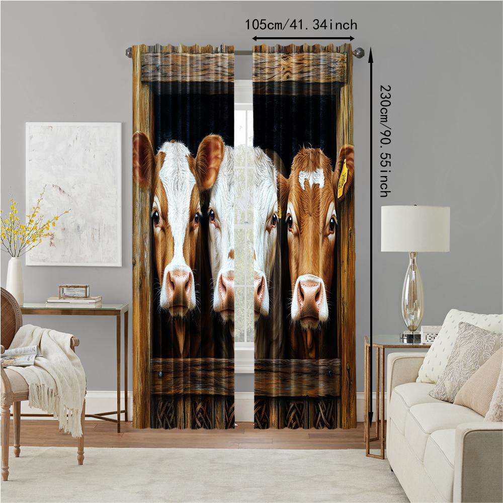2 szt., wszechstronne poliestrowe przezroczyste zasłony do dekoracji domu Uroczy Czterogłowy Osioł do użytku w sypialniach i salonach
