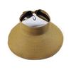 2025 Women Sun Visors June Wide Brim Foldable Packable Roll Up Ponytail Beach Hat Straw Visor Sun Hats