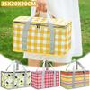 Large capacity insulated picnic basket - Foldable outdoor refrigerated bag with thick aluminum foil lining