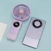 Ventilador de Mão com Cabeça Ajustável de 90 Graus Ventilador Mini Portátil Carregamento USB Bateria Grande Indicador de Bateria LED Ventilador