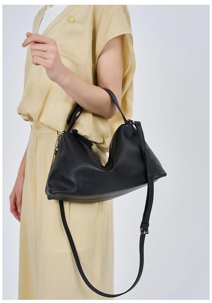 Matte Cowhide Tote: Large Capacity Korean Style Genuine Leather Shoulder Bag for Women