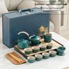 Qiouqiao Black Pottery Portable Travel Kung Fu Tea Set