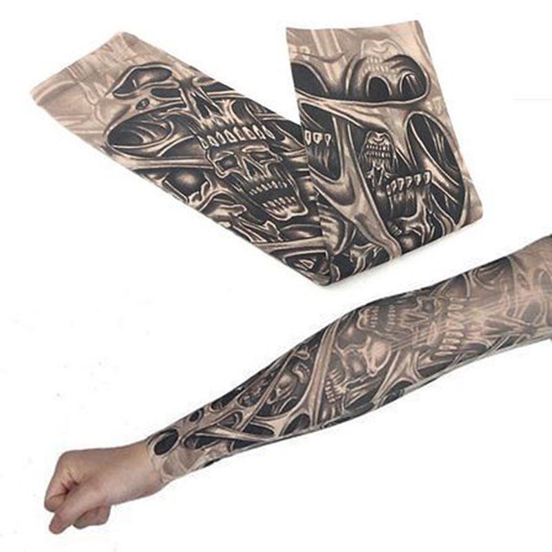 Fashion Stretchy Temporary Elastic Arm Fake Tattoo Sleeves For Men Women