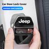 4Pcs Car Door Lock Cover Stainless Steel Cap Auto Accessories For Grand Cherokee Wrangler JK Gladiator Compass Renegade