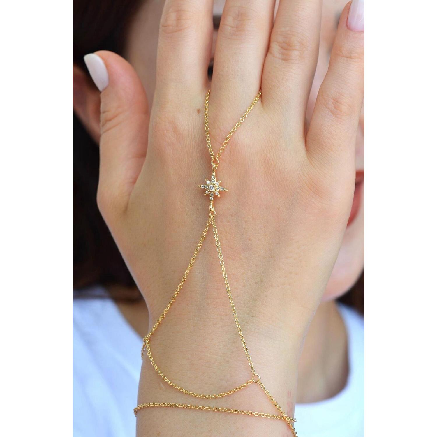 

Цирконовий камінь Полярна зірка Тонкий ланцюжок амеран золотого кольору золотий