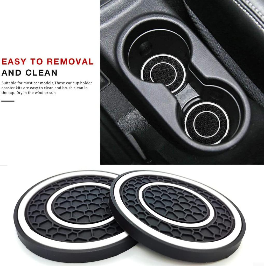 New 2-piece Anti Slip Mat, Car Coaster, Durable Car Cup Holder, Coaster, Universal, Dust-proof Protection for Car Interior