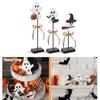 Set of 3 Ghostly Halloween Tabletop Decors Specter Figurines Ornament Wood Crafted Halloween Tabletop Accent