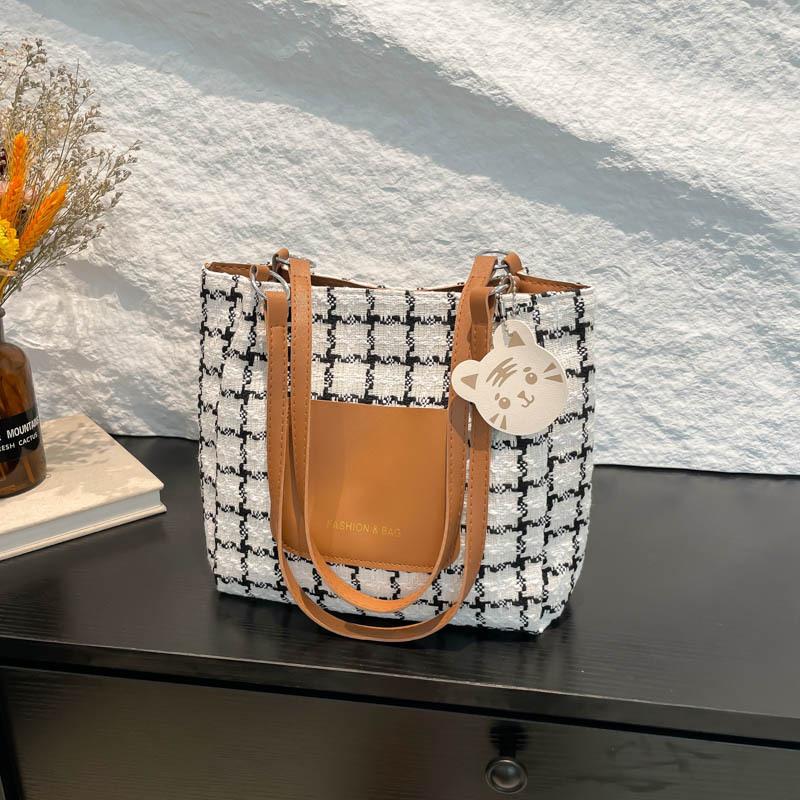 Plaid handbag new fashion casual simple tote bag large capacity shoulder armpit bag women's bag