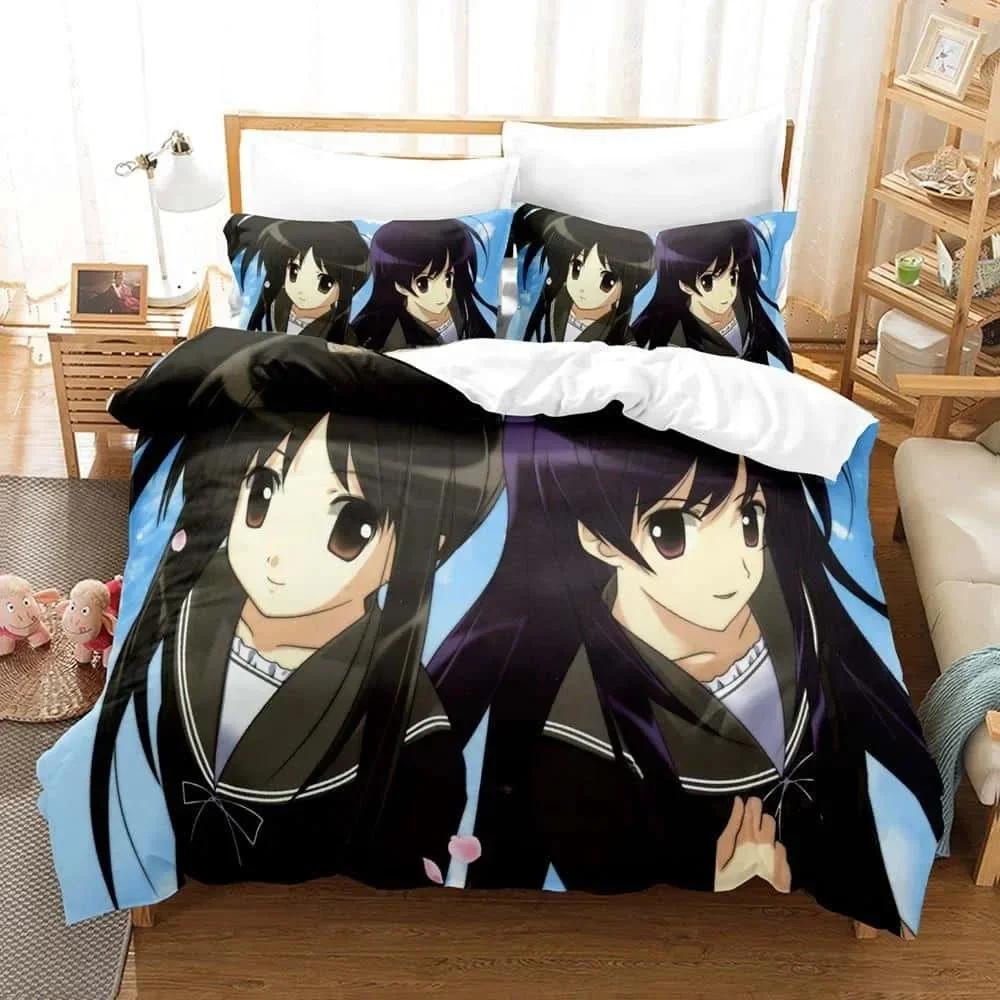 

Comforter 3D Print Kawaii Anime Myself ; Yourself Bedding Set Printed With Soft Single Double Queen Super King Size Comforter (quilt)-EU Single(135*200cm)3pcs