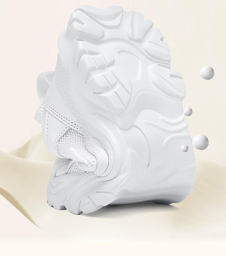 Breathable White Mesh Running Shoes for Primary School Boys and Girls