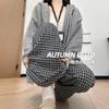 Small Plaid Pants Children Loose and Lazy Style New Autumn Casual Straight Narrow Wide-leg Pants