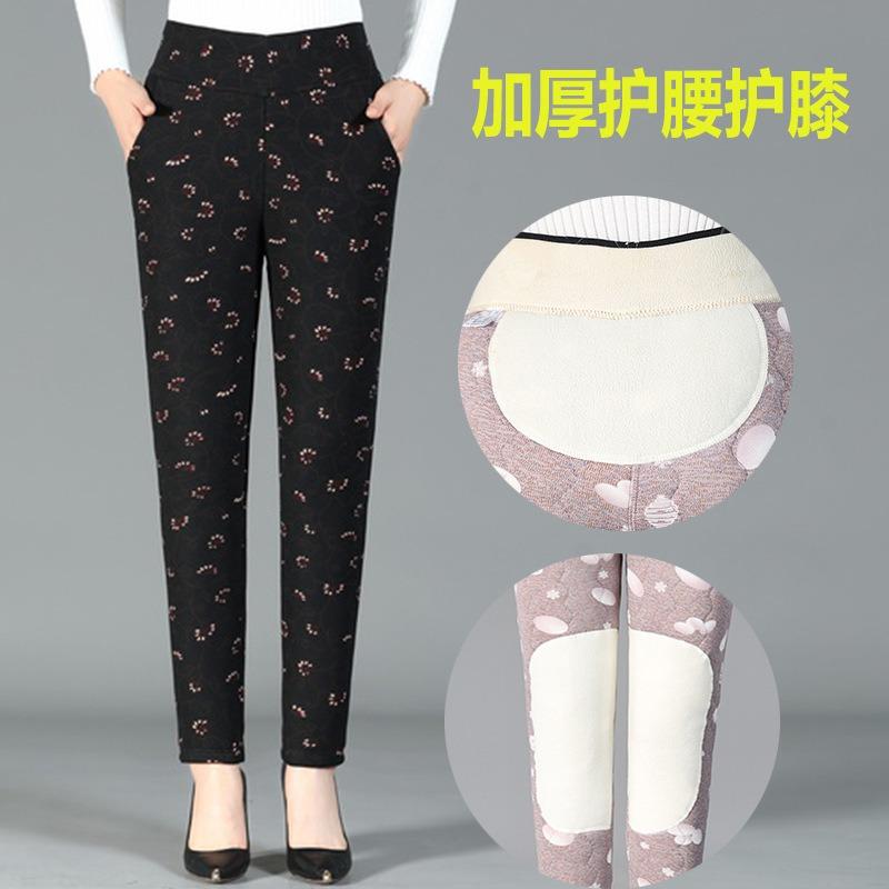 Thickened Cotton Pants Female Mother Pants Winter Outer Wear Leggings Medium and Old Women's Pants Warm Four Protection Slim Body Pants