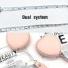 1pc Multi-Functional PU Leather Pink Love Small Tape Measure - Waist and Bust Measuring Cloth Ruler for Home Use 1.5 Meters Long