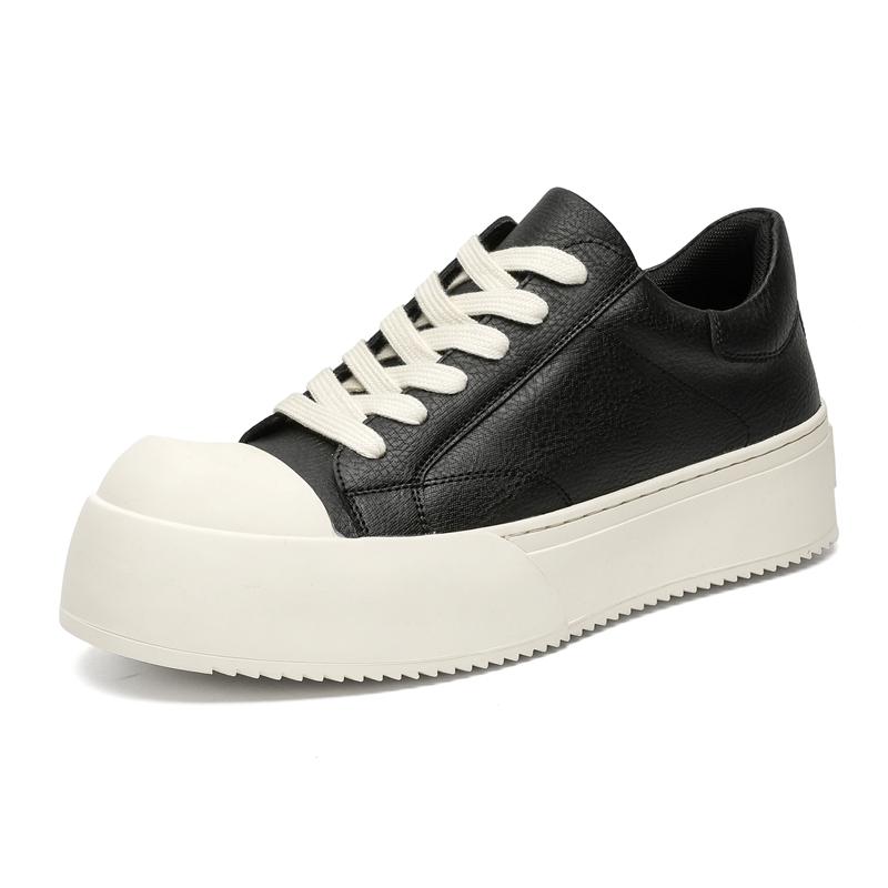 

Кожаная обувь для мужчин Натуральная кожа Обувь больших размеров Высококачественная дизайнерская Формальная Платформа Повседневная обувь Мода Бизнес 46 чёрный