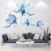 3D Blue Romantic Flower Wall Sticker Removable Self Adhesive Wallpaper for Bedroom Home Decor Decorative Background