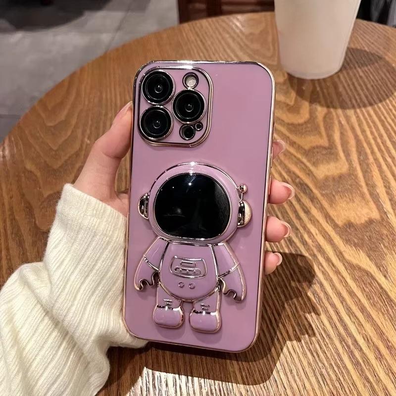 For Redmi Note 13 12 Pro Samsung S25 S24 S23 S22 Plus Ultra A05 A06 A15 A14 A16 A35 A55 A73 3D Astronaut Kickstand Soft Full Lens Protect Phone Case