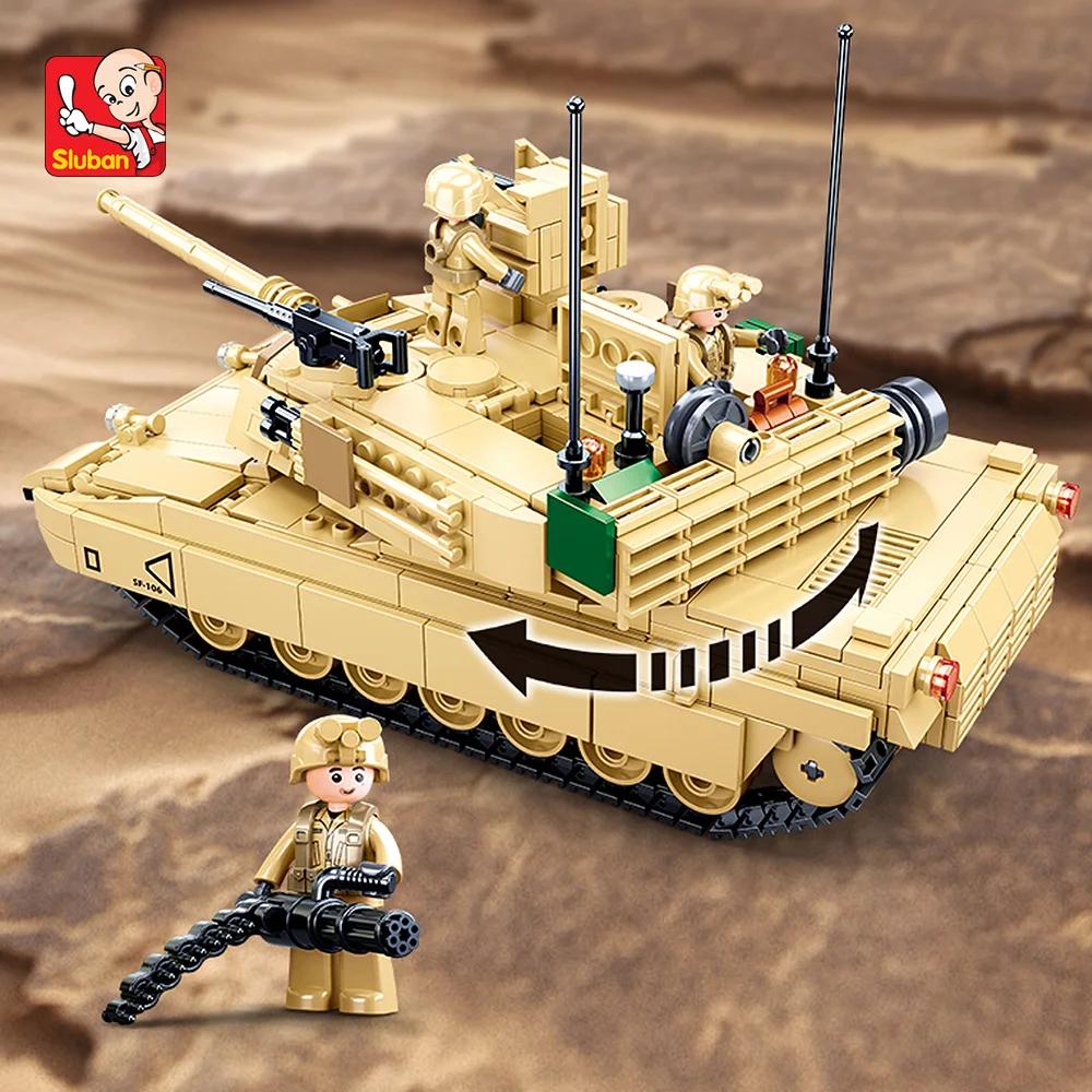 Non-Toxic 781Pcs Military Series Model Building Block Toys M1A2 Tank Model Creative Diy Toy Assembled Building Blocks Kit