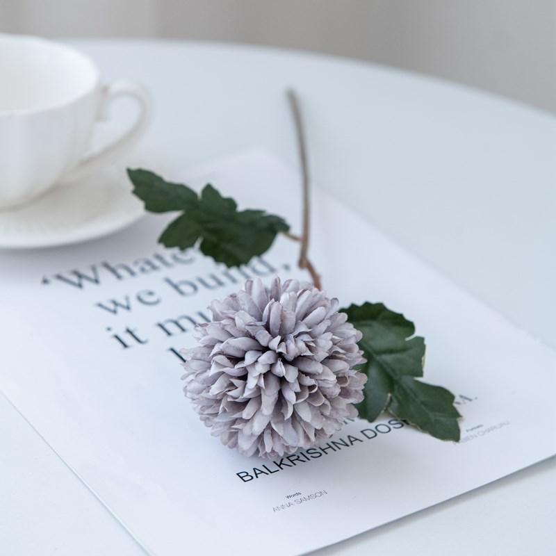 

Artificial Flowers Silk Ball Chrysanthemum Bouquet For Wedding Home Decor Manual Flower Arrangement Accessories Fake Plants 1PC фиолетовый