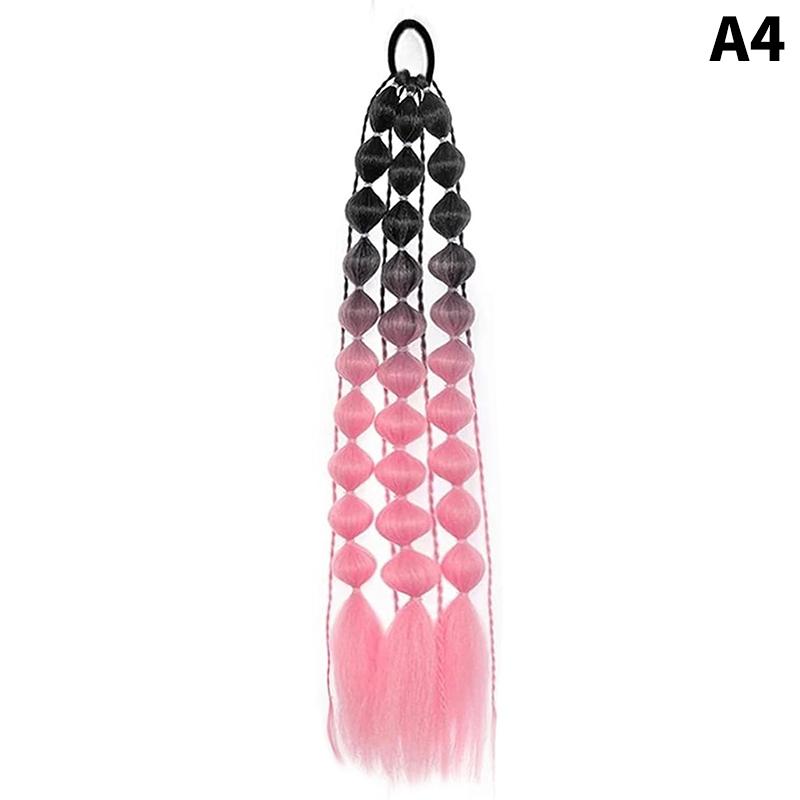 1Pcs Synthetic Wig Lantern Bubble Ponytail Multicolour Fake Braid  Girl Street Photo Modeling Lantern Long Braid