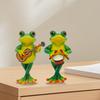 Guitarist Frog Figurine Resin Drummer Frog Sculpture Animal Decoration Frog Statue for Home Office Desktop Decor