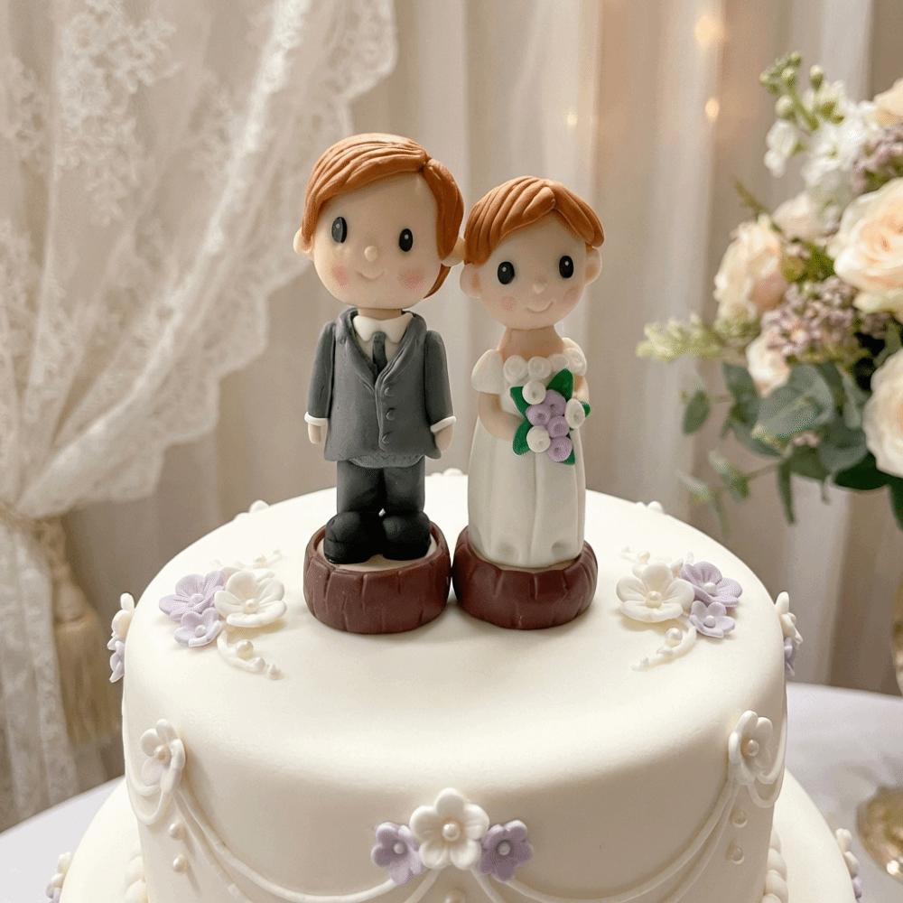 Creative Couple Wedding Cake Topper Elegant Cake Toppers Dolls Bride & Groom Figurines Marry