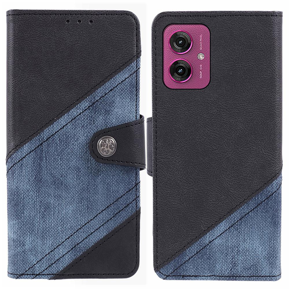 For Motorola Moto G55 5G Case Splicing Texture Leather Phone Cover Viewing Stand