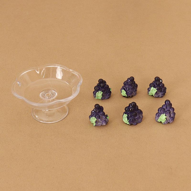 Doll House Simulation Mini Transparent Fruit Tray Decoration Pieces Fruit Food Play Accessories