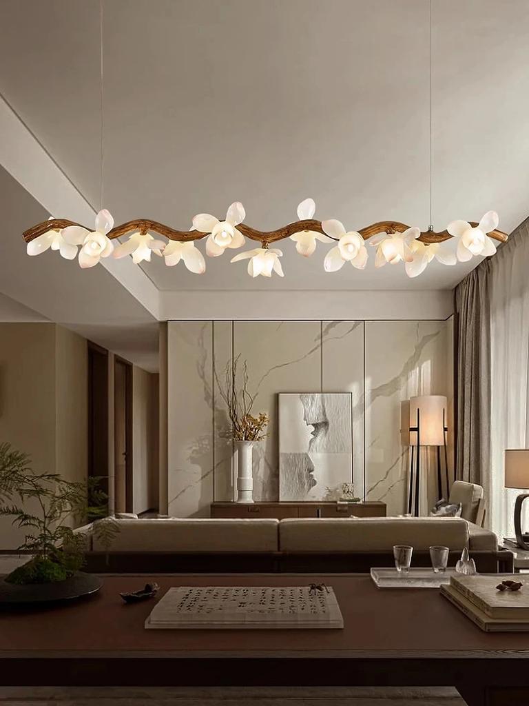 Nordic luxury branch pendent lamp modern home decoration living room dining room office lotus LED chandelier indoor lighting