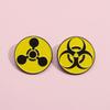 Contemporary Badge Metal Geometric Nuclear Radiation Brooch For Fashionforward Individuals