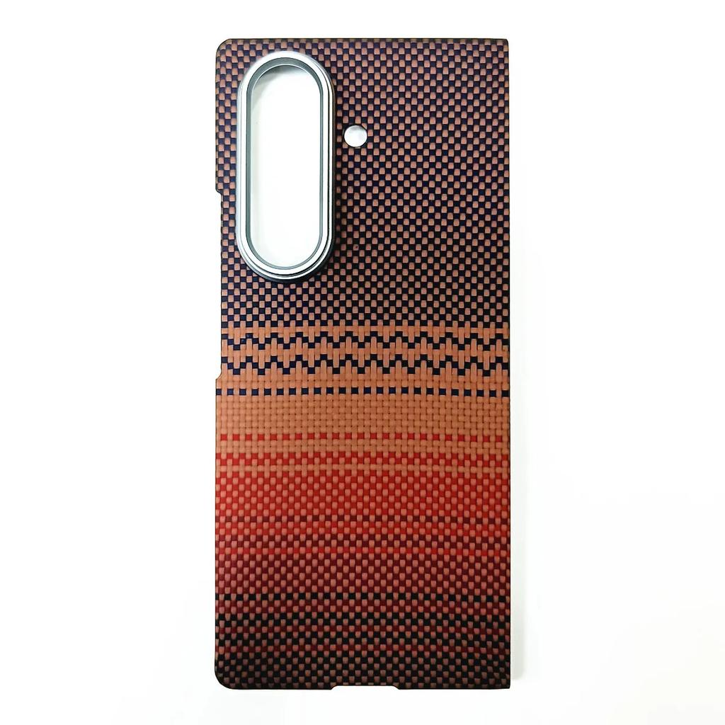 Real Aramid Carbon Fiber For Magsafe Case For Samsung Galaxy Z TriFold Matte Magnetic Woven Scenery View Shockproof Back Cover