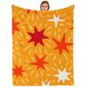 Orange Blue Sakura Cartoon Anime Print Flannel Blanket Soft Warm Throw for Kids Bedroom Sofa Christmas Office Car