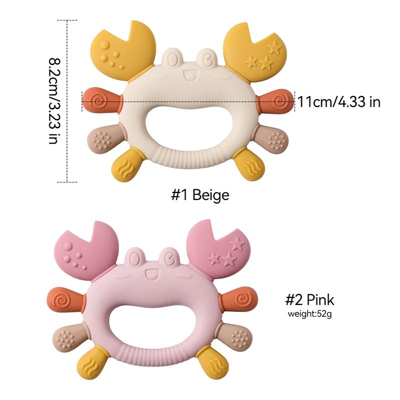 BPA Free Silicone Baby Teether Baby Toys 0 to 12 Months chewing Teething Toys Crab Multicolor Teether Baby Silicone Toys Gift
