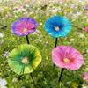 1 Stück Bunter Vogelhäuschen und Vogelbad Gartendekoration Blumenform Bienenbewässerungsstation Vogelbad-Stange für den Außenbereich Wasserspender