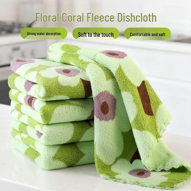 Macaron Color Series Soft & Absorbent Coral Fleece Towel for Home, Kitchen, Bedroom, Living Room & Hotel