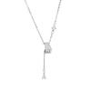 S925 Sterling Silver Snake Necklace with Water Drop Tassel & Inlaid Diamonds - Women's Versatile Clavicle Chain