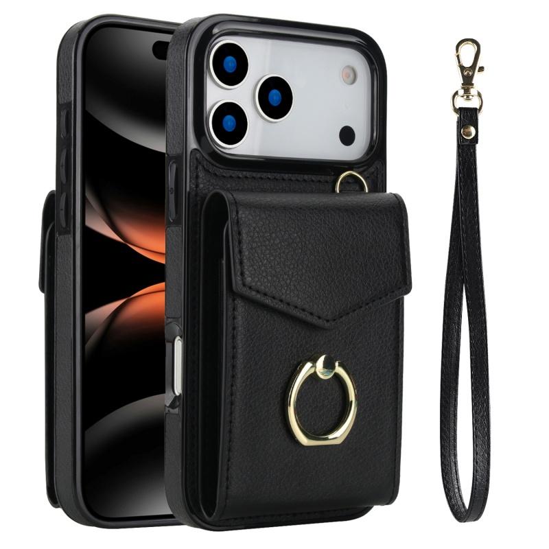 

Ring Lanyard Leather Multi Card Wallet Phone Case for iPhone 17 Air 16E 16 Pro Max 15 Plus 14 13 12 11 X XS XR Flip Stand Cover iPhone 13(iPhone 14)