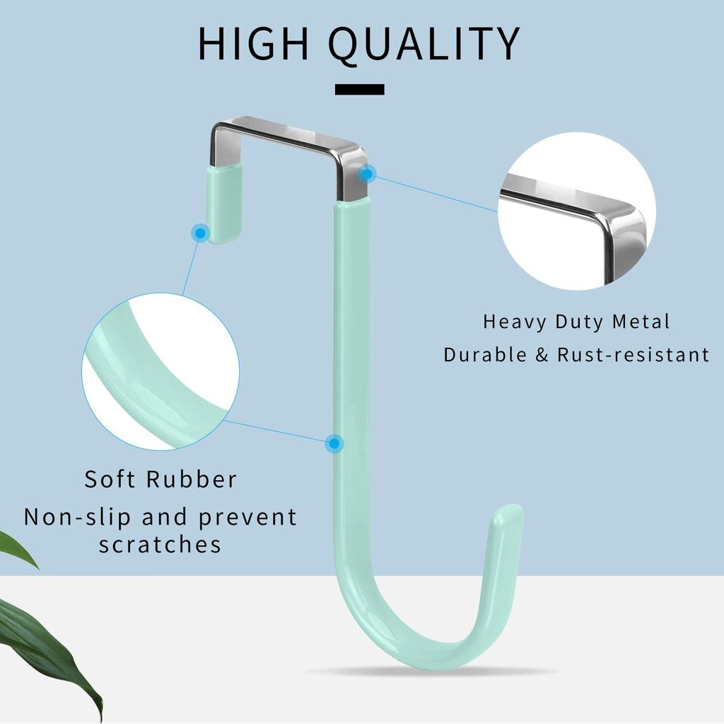 4Pcs Carbon Steel Over The Door Hooks Rustproof Metal Coat Hangers Space-Saving Storage Hooks for Home Bedroom Bathroom Kitchen