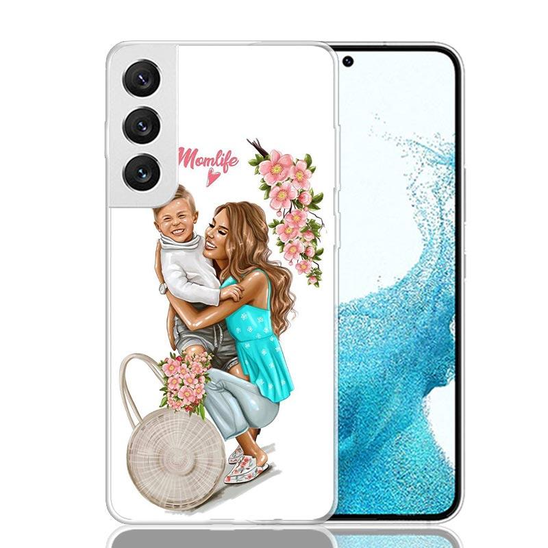 Mom Baby Girls Case Phone Cover for Samsung Galaxy S24 S25 Ultra S23 Plus S22 + S21 S20 FE S10 S25Plus Trend Fundas S24 Ultra S2