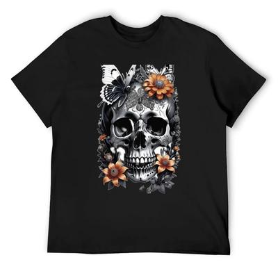 Skull T-Shirt Korean Fashion Shirts Graphic Tee Mens T Shirts