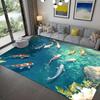 Colorful Koi Fish Swimming Pattern Printed Area Rug Creative Carpet Soft Comfortable for Bedroom Living Room Home Decor Fun Gift