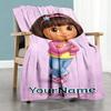 Dora Explorer Customize Text Blanket Multi-purpose Personalized Blanket Comfortable for Nap Bedding Couch Office Chair for All Occasions